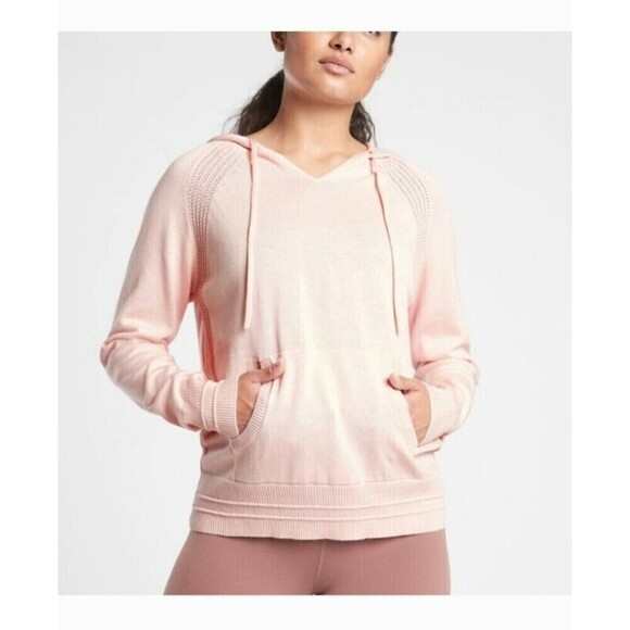 Athleta Evergreen Hydrangea Pink Sweater Hoodie Size Xs - Picture 1 of 9